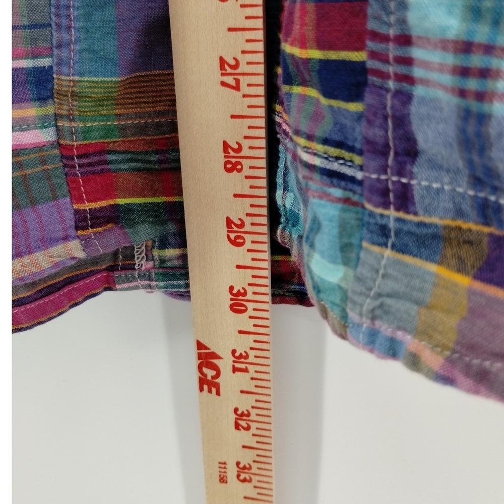 VTG‎ Elements Spiegel Patchwork Plaid Button Up Shirt Women's Size Large Cotton - Picture 7 of 8